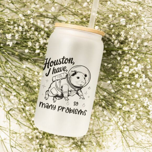 Houston I Have So Many Problems Hamster Astronaut Tumbler, Funny Space Nerd Gift - Picture 3 of 6